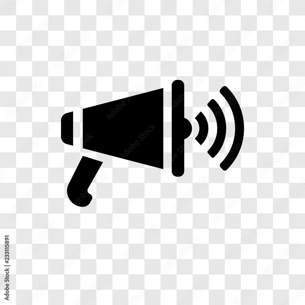 Poster megaphone vector icon isolated on transparent background, megaphone transparency logo design