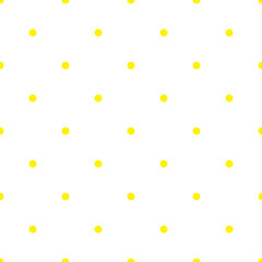 yellow polkadot seamless pattern white background vector