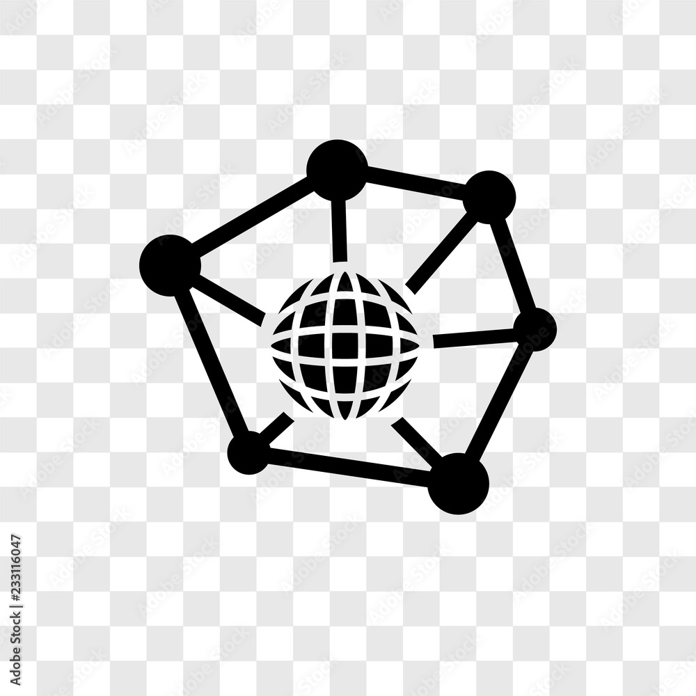 Poster network vector icon isolated on transparent background, network transparency logo design