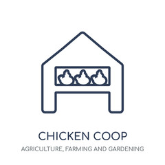 Chicken coop icon. Chicken coop linear symbol design from Agriculture, Farming and Gardening collection. © CoolVectorStock