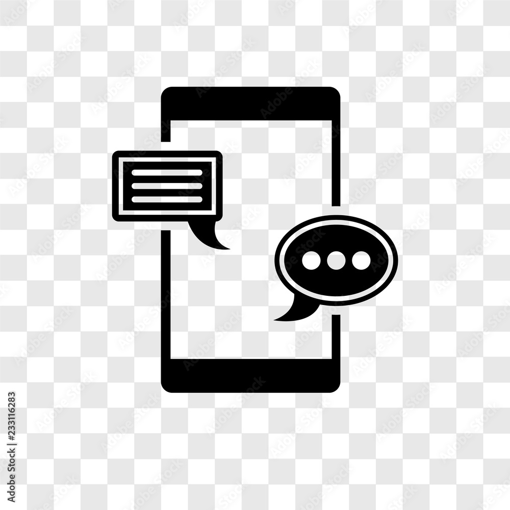 Poster chat vector icon isolated on transparent background, chat transparency logo design