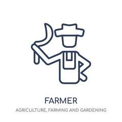 farmer icon. farmer linear symbol design from Agriculture, Farming and Gardening collection.