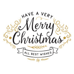 Merry Christmas typography.