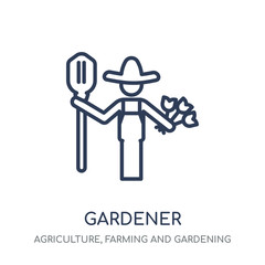 Gardener icon. Gardener linear symbol design from Agriculture, Farming and Gardening collection.