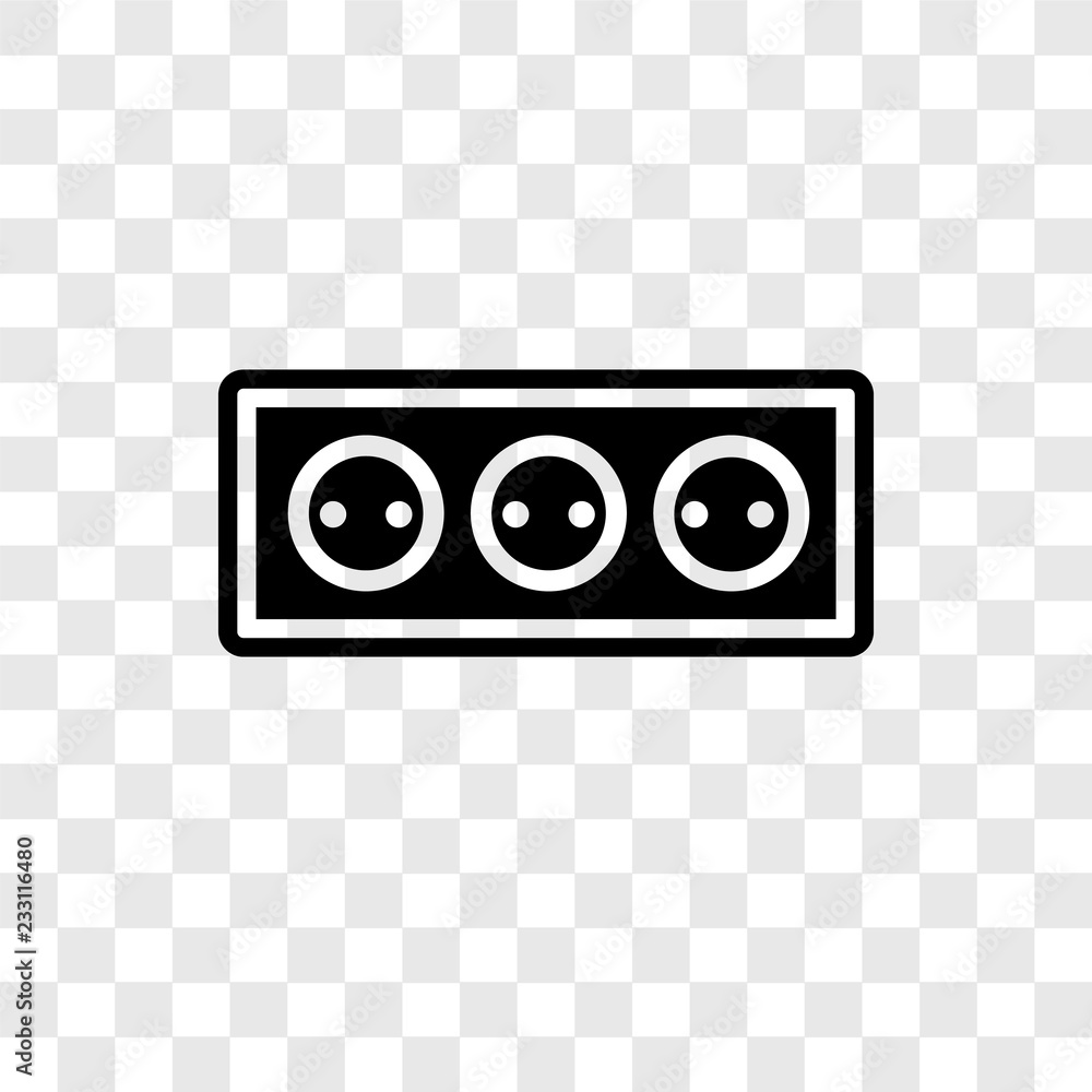Poster socket vector icon isolated on transparent background, socket transparency logo design