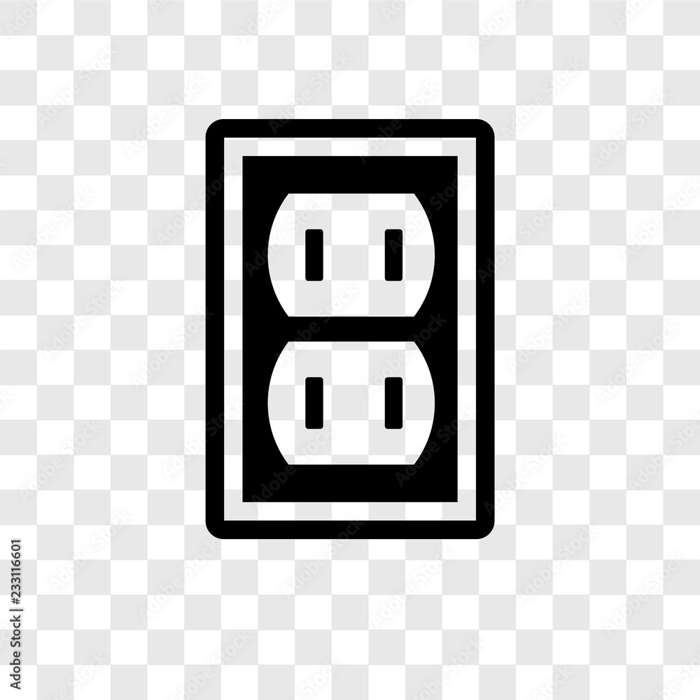 Poster socket vector icon isolated on transparent background, socket transparency logo design