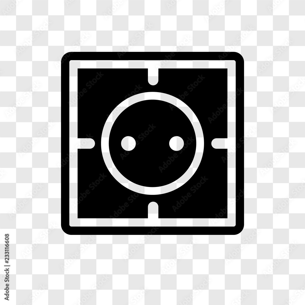Poster socket vector icon isolated on transparent background, socket transparency logo design