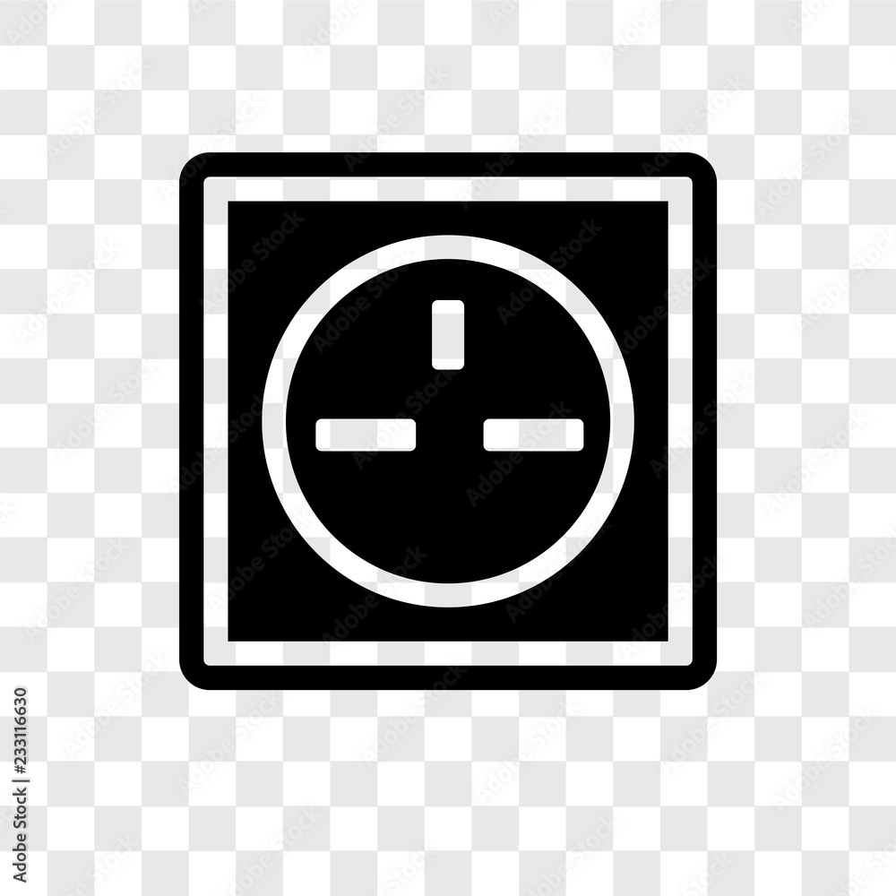 Poster socket vector icon isolated on transparent background, socket transparency logo design