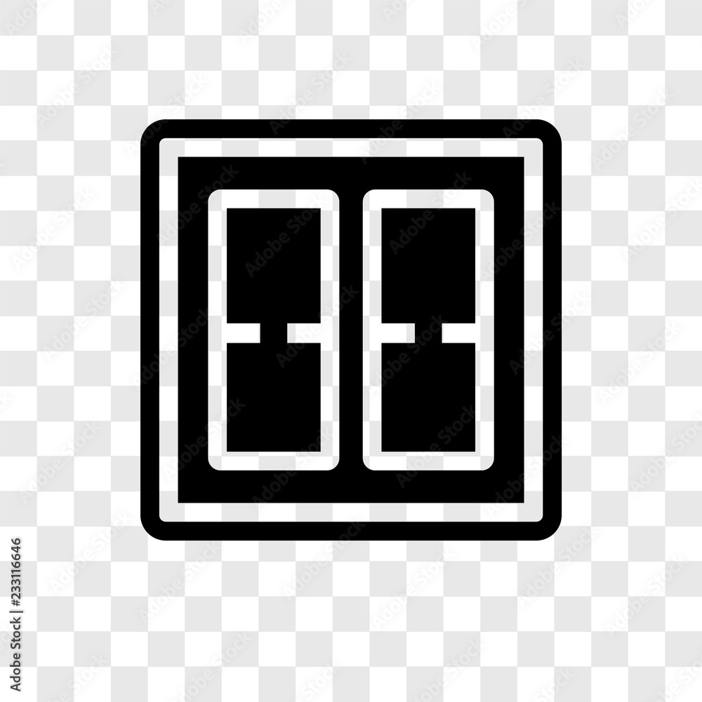 Poster switch vector icon isolated on transparent background, switch transparency logo design
