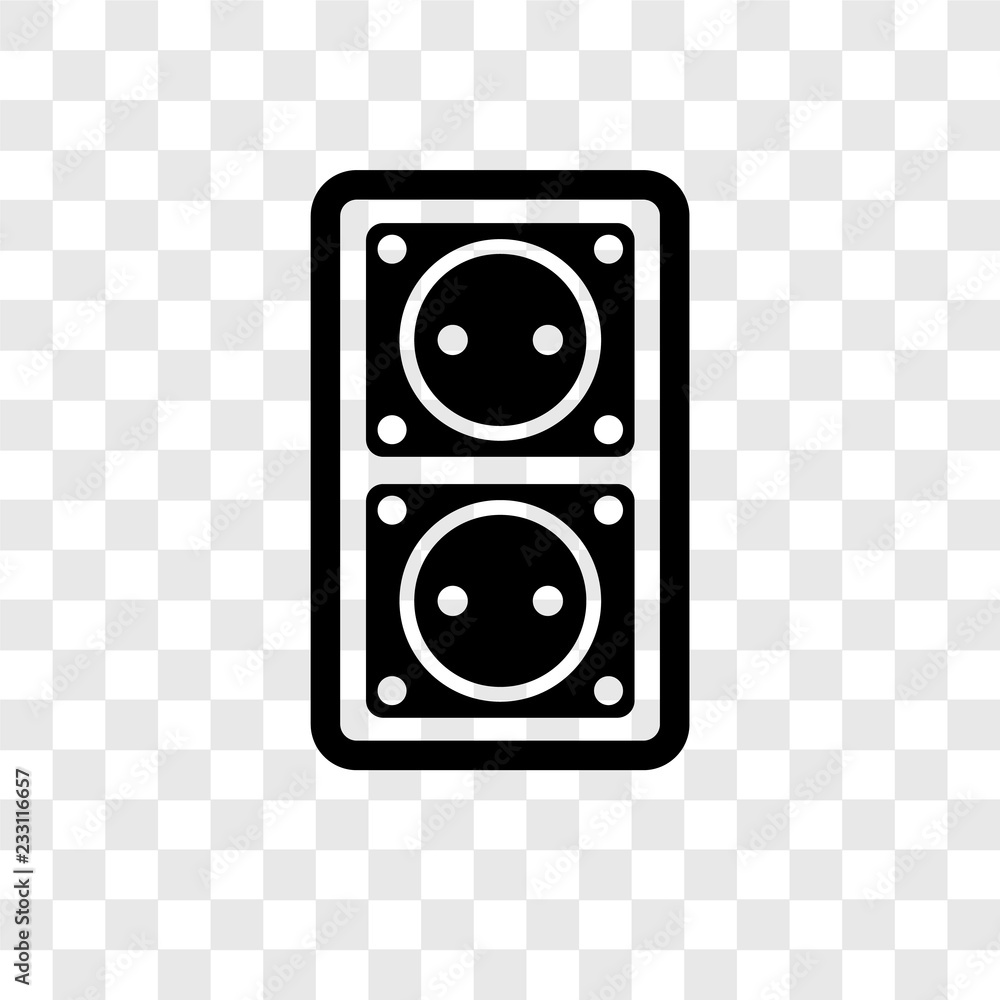 Poster socket vector icon isolated on transparent background, socket transparency logo design
