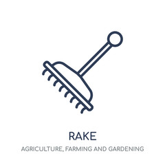 Rake icon. Rake linear symbol design from Agriculture, Farming and Gardening collection.