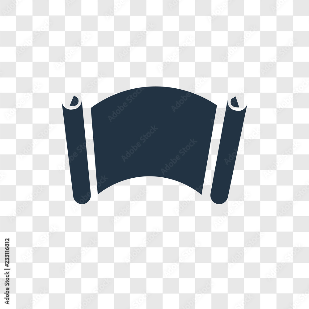 Poster manuscript vector icon isolated on transparent background, manuscript transparency logo design