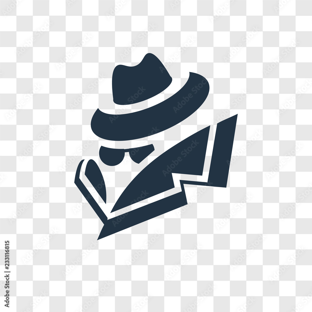 Poster Spy vector icon isolated on transparent background, Spy transparency logo design