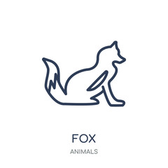 Fox icon. Fox linear symbol design from Animals collection.
