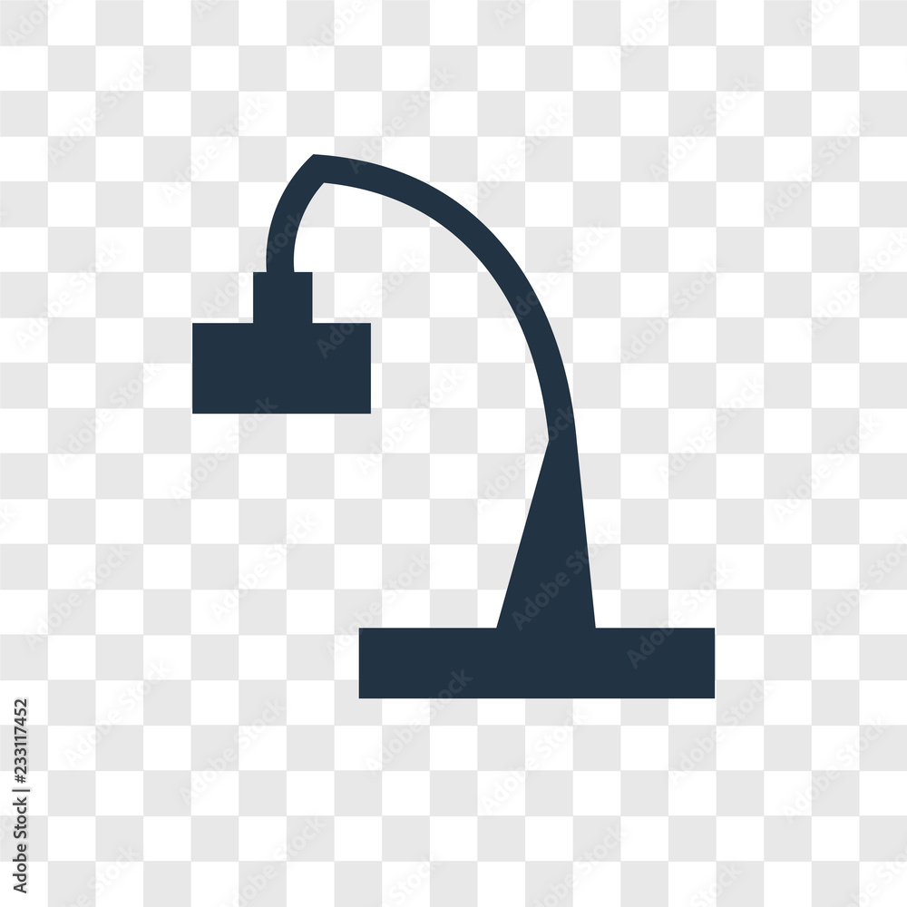 Poster lamp vector icon isolated on transparent background, lamp transparency logo design