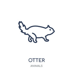 Otter icon. Otter linear symbol design from Animals collection.
