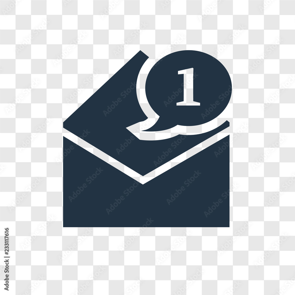 Poster mail vector icon isolated on transparent background, mail transparency logo design