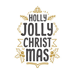 Merry Christmas typography.