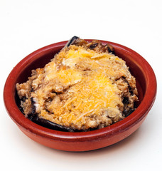 Stuffed eggplant surrounded by white background