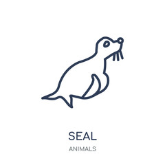 Seal icon. Seal linear symbol design from Animals collection.