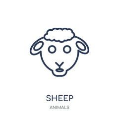 Sheep icon. Sheep linear symbol design from Animals collection.