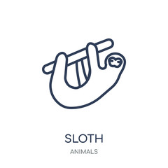 Sloth icon. Sloth linear symbol design from Animals collection.