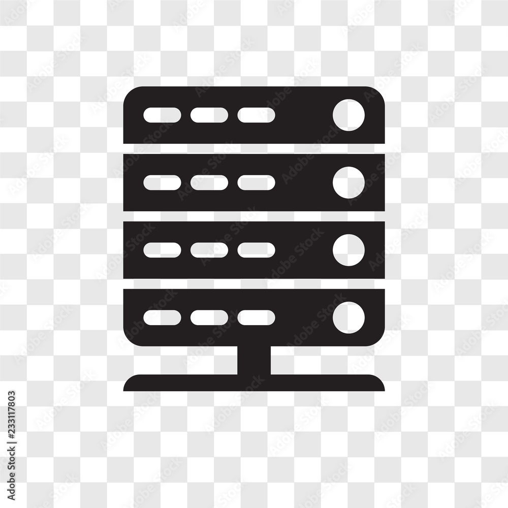 Poster server vector icon isolated on transparent background, server transparency logo design
