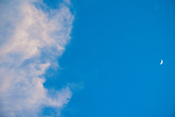 Blue Sky and Cloud background. One day in summer Clear sky with many cloud.Photo concept  sky and environment.