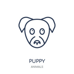puppy icon. puppy linear symbol design from Animals collection.