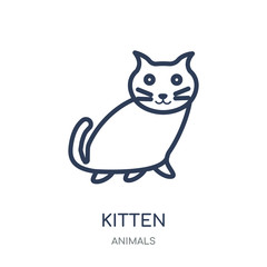 kitten icon. kitten linear symbol design from Animals collection.