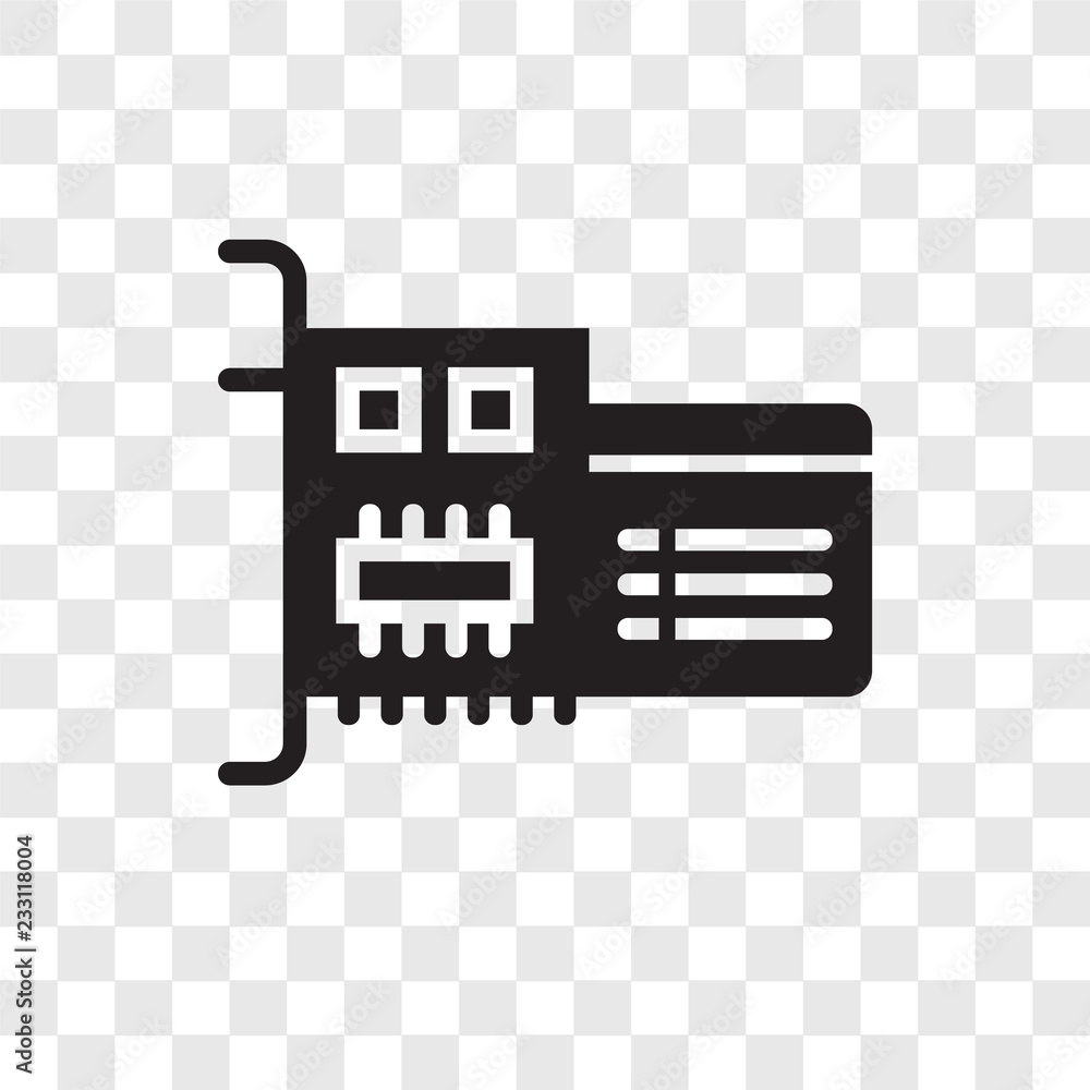 Poster sound card vector icon isolated on transparent background, sound card transparency logo design