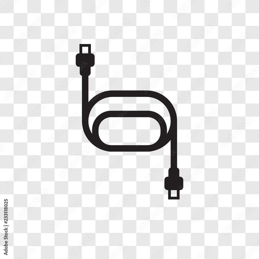 Poster usb vector icon isolated on transparent background, usb transparency logo design