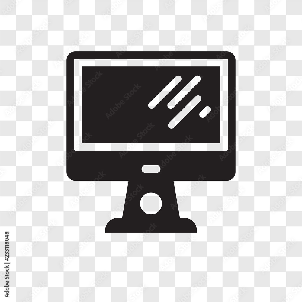 Poster personal computer vector icon isolated on transparent background, personal computer transparency log