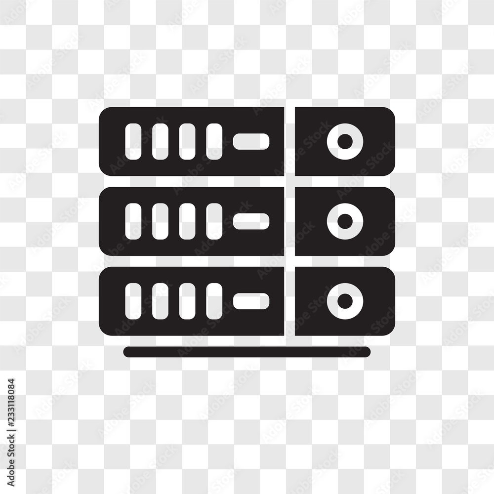 Poster server vector icon isolated on transparent background, server transparency logo design