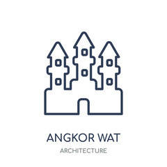 Angkor wat icon. Angkor wat linear symbol design from Architecture collection.