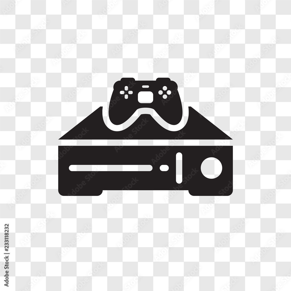 Poster game console vector icon isolated on transparent background, game console transparency logo design