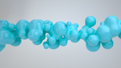 Abstract blue bubble from spherecial shapes