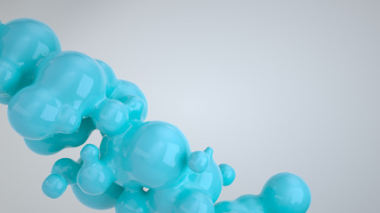 Abstract blue bubble from spherecial shapes