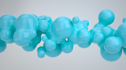 Abstract blue bubble from spherecial shapes
