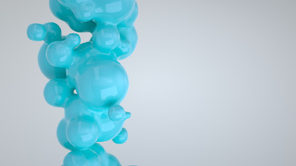 Abstract blue bubble from spherecial shapes