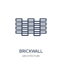 Brickwall icon. Brickwall linear symbol design from Architecture collection.