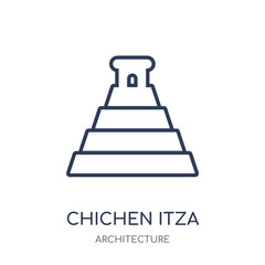 Chichen Itza icon. Chichen Itza linear symbol design from Architecture collection.