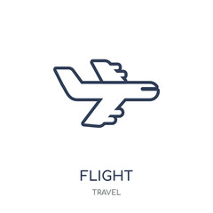 Flight icon. Flight linear symbol design from Travel collection.