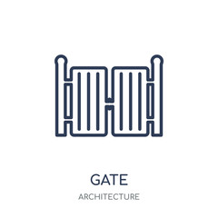 Gate icon. Gate linear symbol design from Architecture collection.