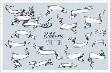 Set of vintage ribbons. Vector banner design