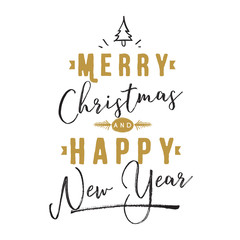 Merry Christmas typography.