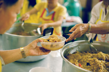 Concept of food sharing for the poor to alleviate hunger
