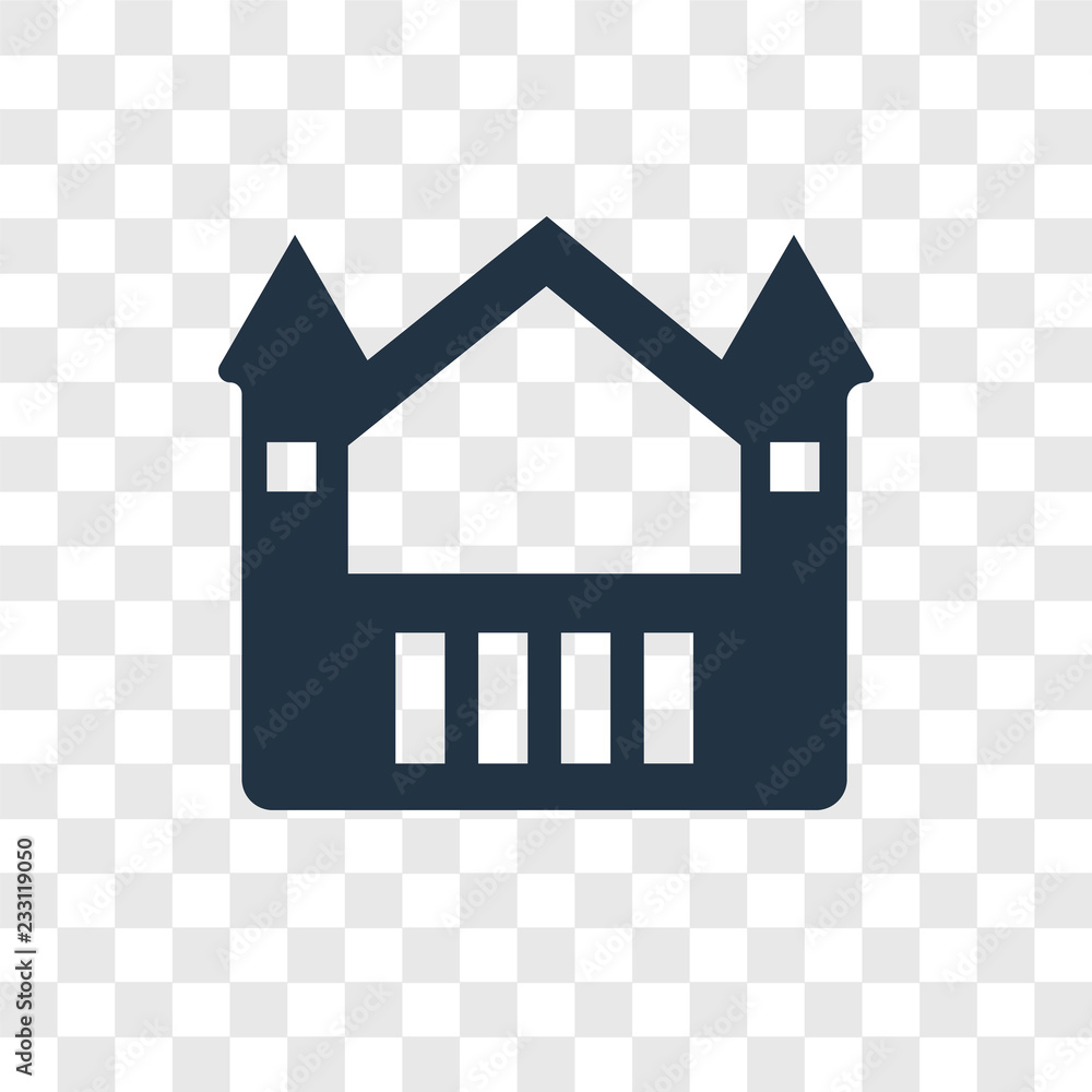 Poster bouncy castle toy vector icon isolated on transparent background, bouncy castle toy transparency log