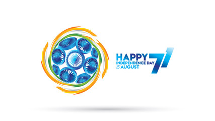 indian independence day design for greeting or banner or background