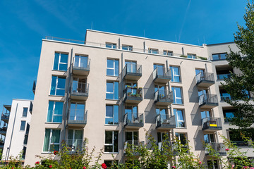 New apartment house on a sunny day in Berlin, Germany